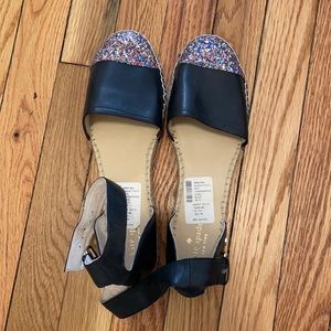 Kate spade ankle strap shoe size 10 never worn slight loose string on left shoe